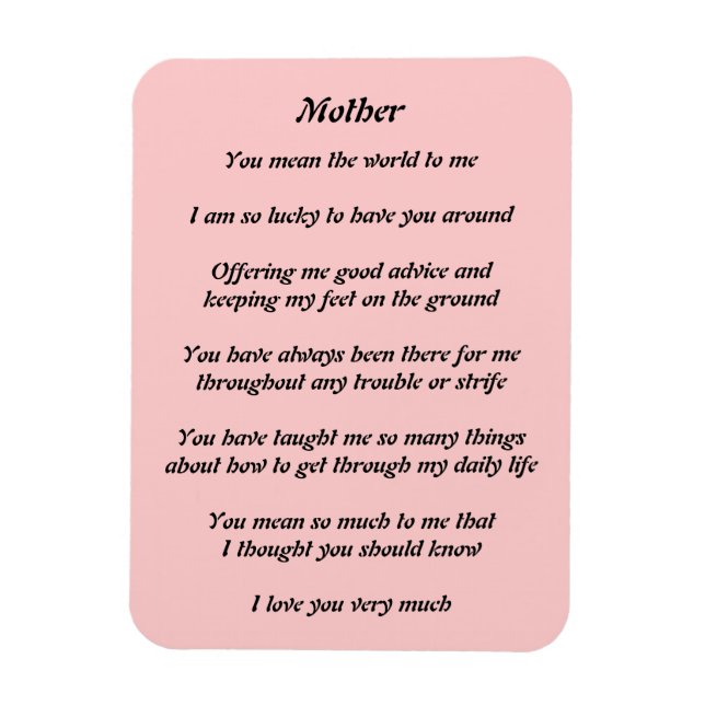 Ímã Mães Poem Magnet (Vertical)