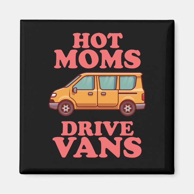 Imã Mães Quentes Dirigem Vans Groovy Retro (Frente)
