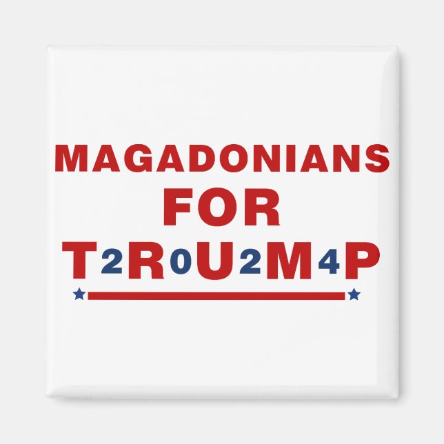 Imã Magadonianos Para Trump 2024 Red Blue Star (Frente)
