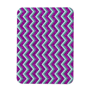 Ímã Magenta Foil e Teal ZigZag Padrão