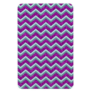 Ímã Magenta Foil e Teal ZigZag Padrão
