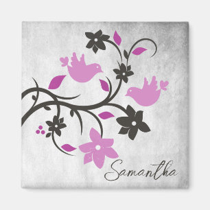 Imã Magenta Lovebird Personalizado Magnet