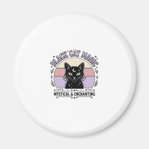 Imã Magia de Gato Preto Gato Preto Arte Vetorial Vinta