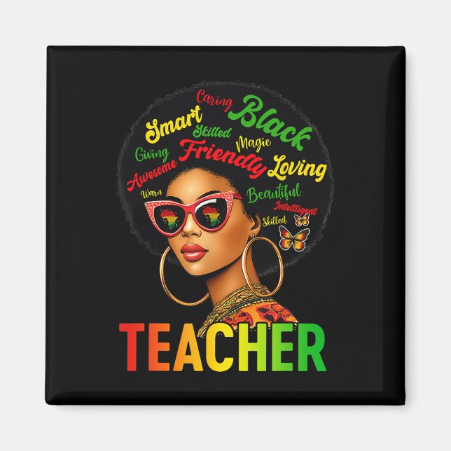 Imã Magia de Professora Negra Educação História Negra  (Frente)