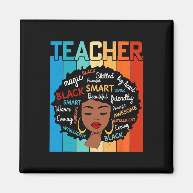 Imã Magia de Professora Negra Educação História Negra  (Frente)