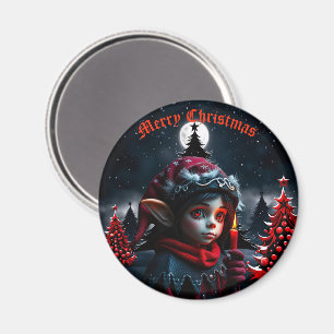 Imã Magia do elfo gótico debaixo da lua de cheio.