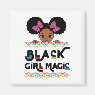 Imã Magia Menina Negra Afro-Americana Melanina Criança