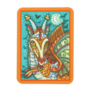 ÍMÃ MAGIC CANDY CORN DRAGON, HALLOWEEN FANTASY BEAST