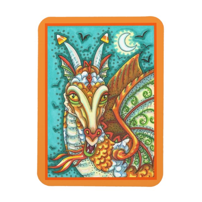 ÍMÃ MAGIC CANDY CORN DRAGON, HALLOWEEN FANTASY BEAST (Vertical)