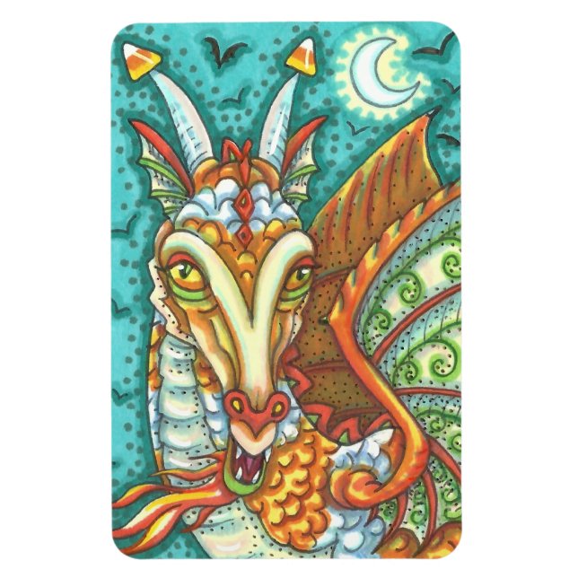 ÍMÃ MAGIC CANDY CORN DRAGON, HALLOWEEN FANTASY BEAST (Vertical)