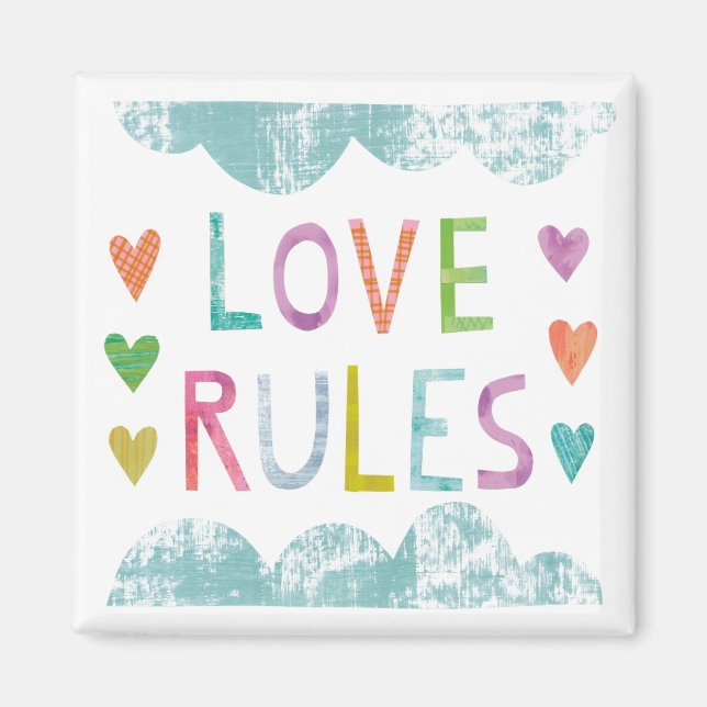 Imã Magic Love Rules with Hearts (Frente)