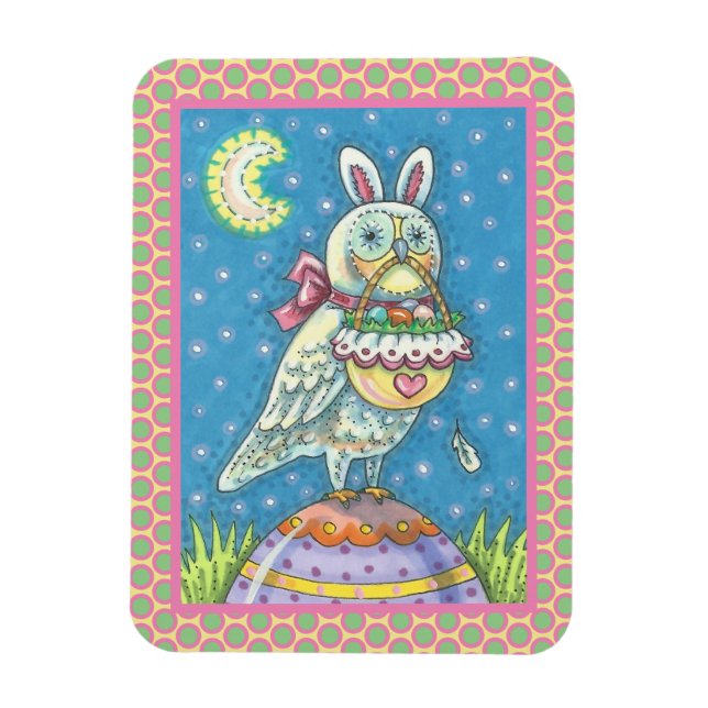 ÍMÃ MAGIC OWL & PÁSCOA BASKET, HOLIDAY BIRD MAGNET (Vertical)