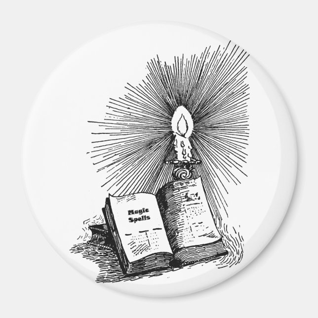 Imã Magic Spells Book Candle Witchcraft (Frente)