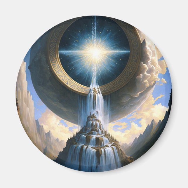 Imã Magic Waterfall Surreal Fantasy Art (Frente)