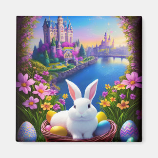 Imã Magical landscape with rabbit and magical castles