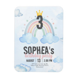 Ímã Magical Rainbow Birthday Invitation