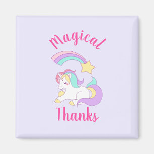 Imã Magical Unicorn with Rainbow Shooting Star Thanks