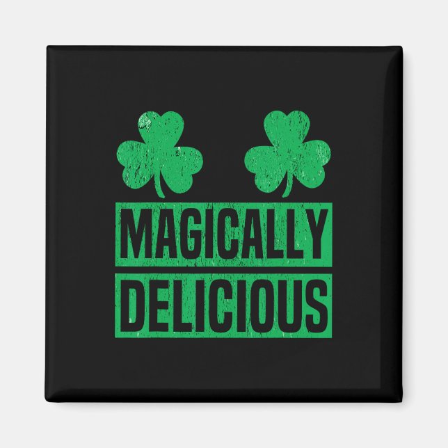 Imã Mágicamente Delicioso Shamrock Día de San Patricio (Frente)