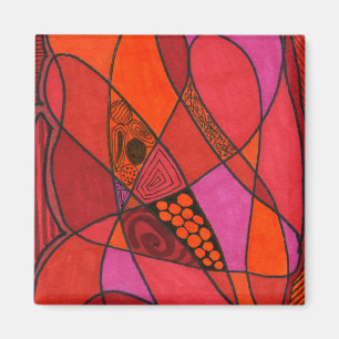 Imã Magnet Abstrato "Study In Reds"