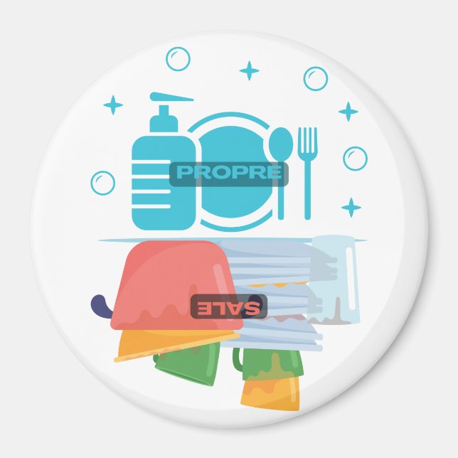 Imã Magnet aimanté pour lave vaisselle "Propre - Sale" (Frente)