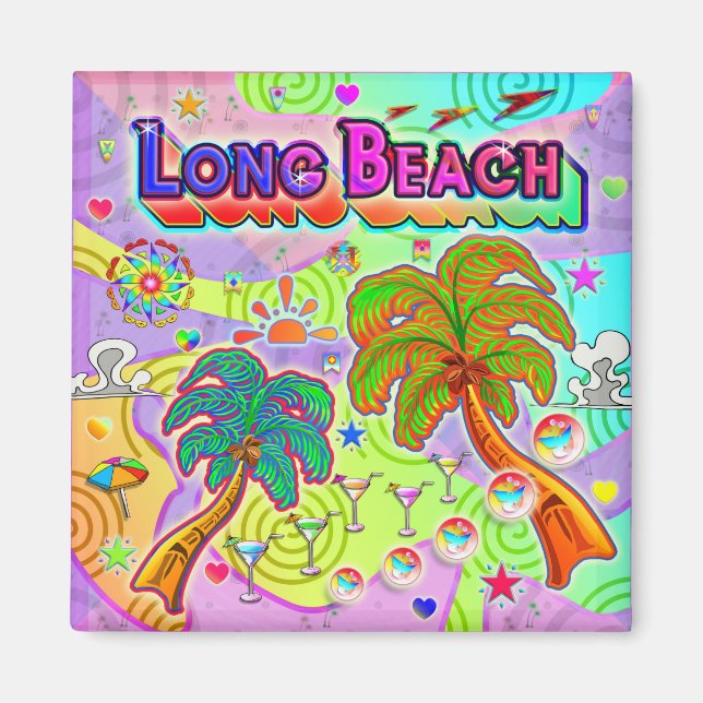 Imã Magnet Alvo de Férias de Longa Praia (Frente)