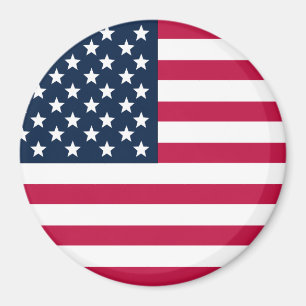 Imã Magnet American Flag Round