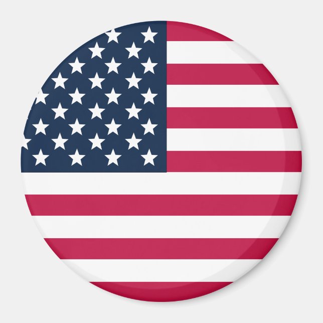 Imã Magnet American Flag Round (Frente)