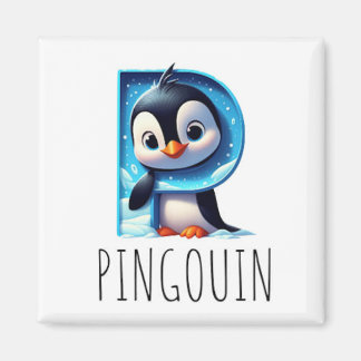 Imã Magnet Animaux Rigolos Lettre P