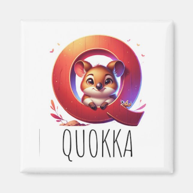 Imã Magnet Animaux Rigolos Lettre Q (Frente)