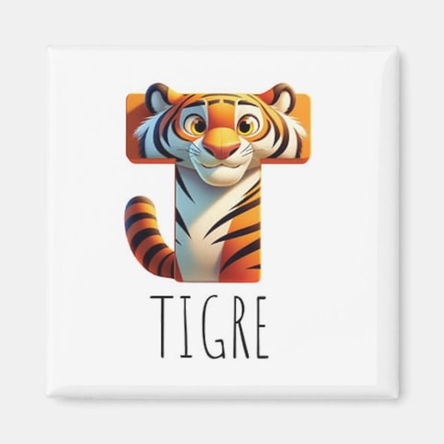 Imã Magnet Animaux Rigolos Lettre T (Frente)