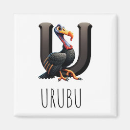 Imã Magnet Animaux Rigolos Lettre U