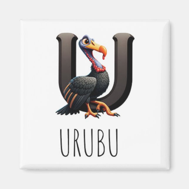 Imã Magnet Animaux Rigolos Lettre U (Frente)