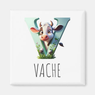 Imã Magnet Animaux Rigolos Lettre V