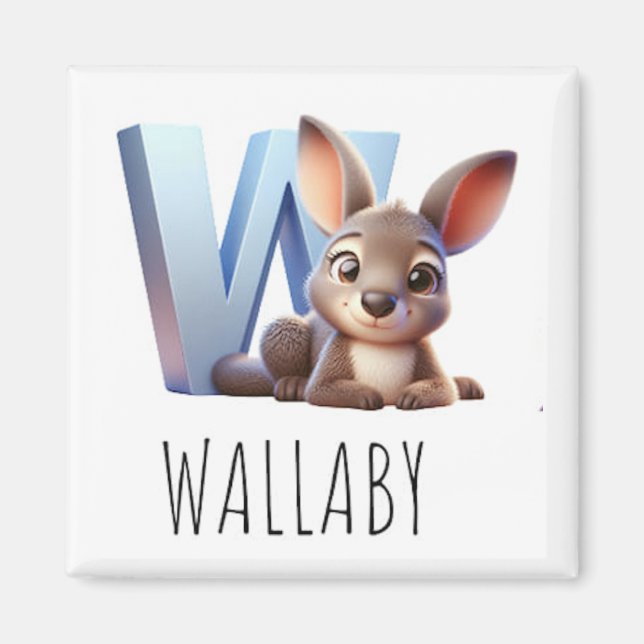 Imã Magnet Animaux Rigolos Lettre W (Frente)