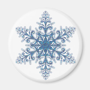 Imã Magnet Azul Floco de Neve