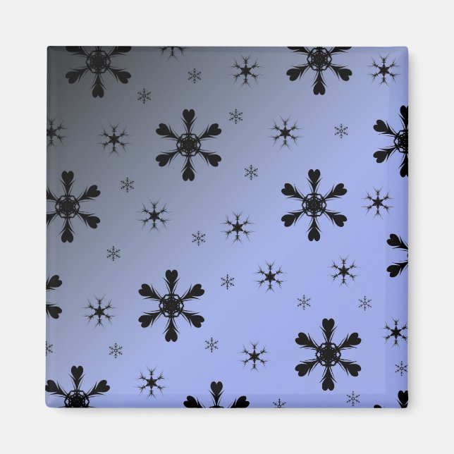 Imã Magnet Azul Floco de Neve cinza (Frente)