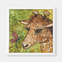 MAGNET BABY 2 x 2 polegadas GIRAFFE E DRAGONFLY