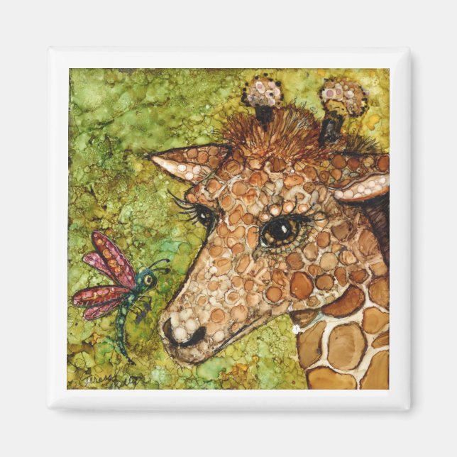 Imã MAGNET BABY 2 x 2 polegadas GIRAFFE E DRAGONFLY (Frente)