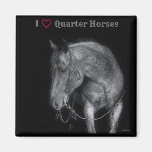 Imã Magnet Black & White Quarter Horse