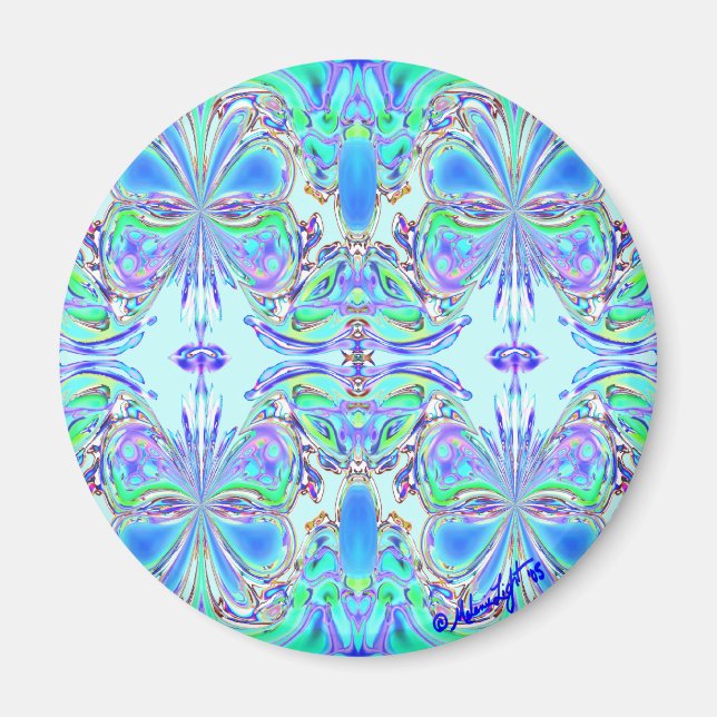 Imã Magnet "Blue Butterfly Mandala" (Frente)