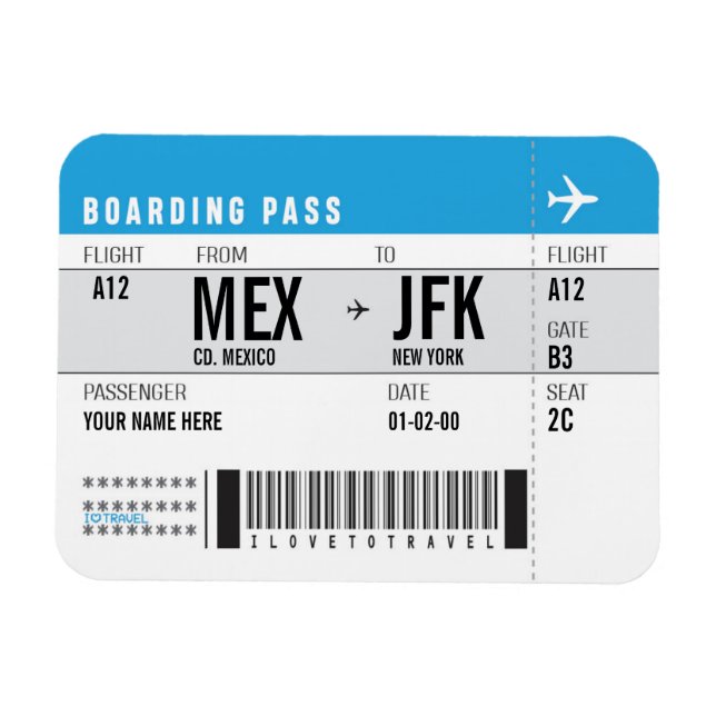 ÍMÃ MAGNET BOARDING PASS (Horizontal)