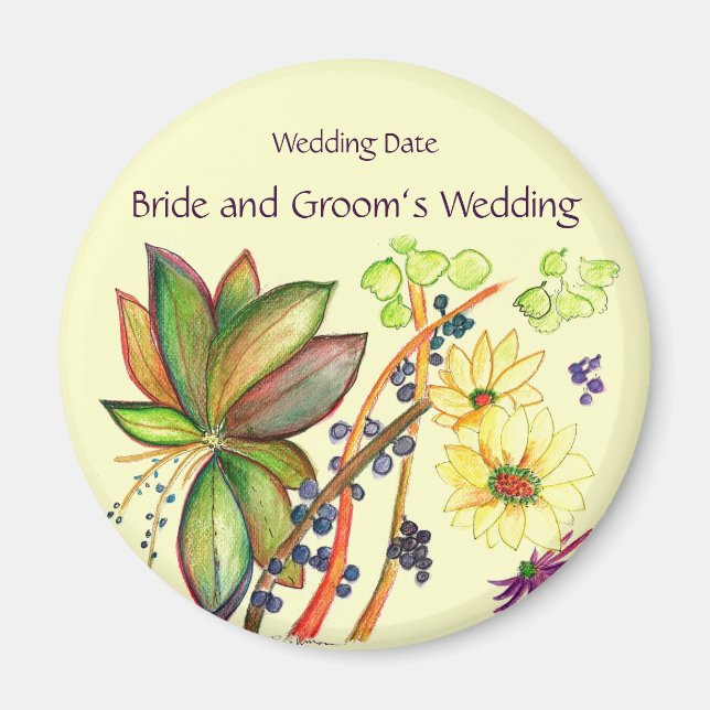 Imã Magnet bonito de Souvenir Casamento de Buquês (Frente)