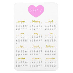 Ímã Magnet Calendar 2017 - Dourado e Cinza