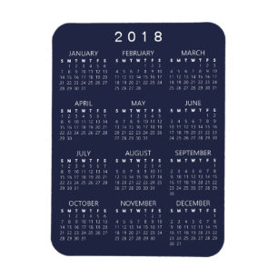Ímã Magnet Calendar 2018 - Cinza Escura