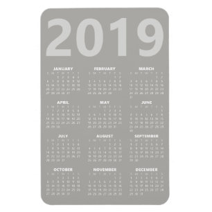 Ímã Magnet Calendar 2019 - Cinza Claro