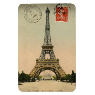 Ímã Magnet - Cartão postal francês Vintage 'Torre Eiff