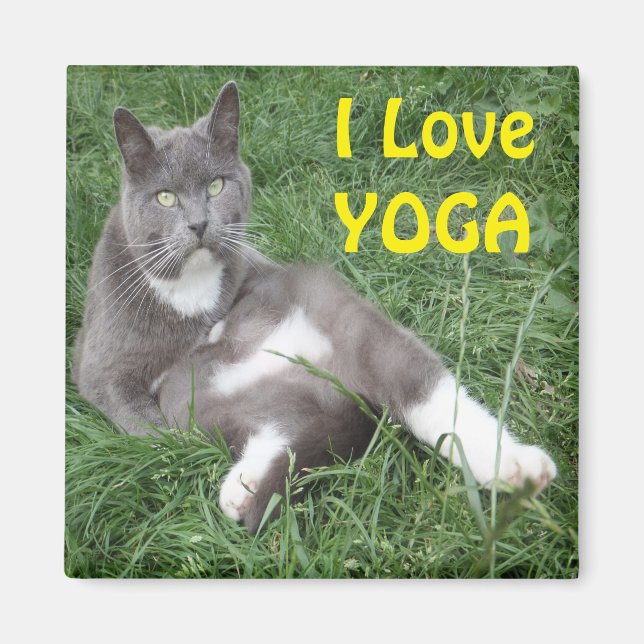 Imã Magnet Cat I Love Yoga (Frente)