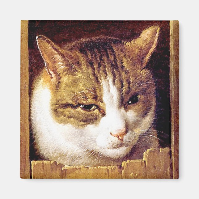 Imã Magnet: "Cat Purgando Por Uma Cerca" (Frente)