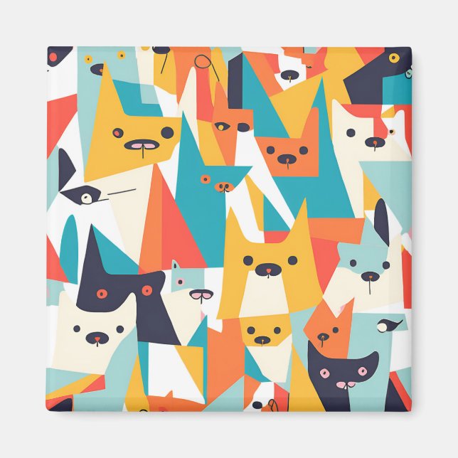 Imã magnet chien style picasso  (Frente)