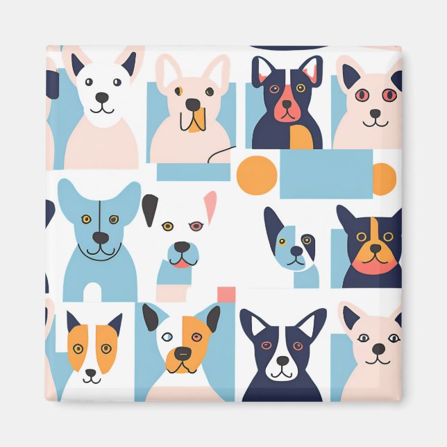 Imã magnet chiens style picasso  (Frente)
